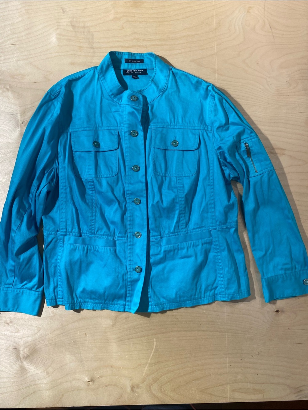 Jones New York Bright Turquoise Utility Jacket 1X (SO) - Picture 5 of 10